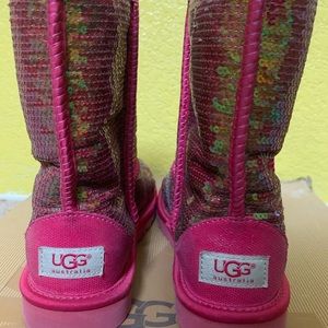 ugg pink boots size 6 , barely worn